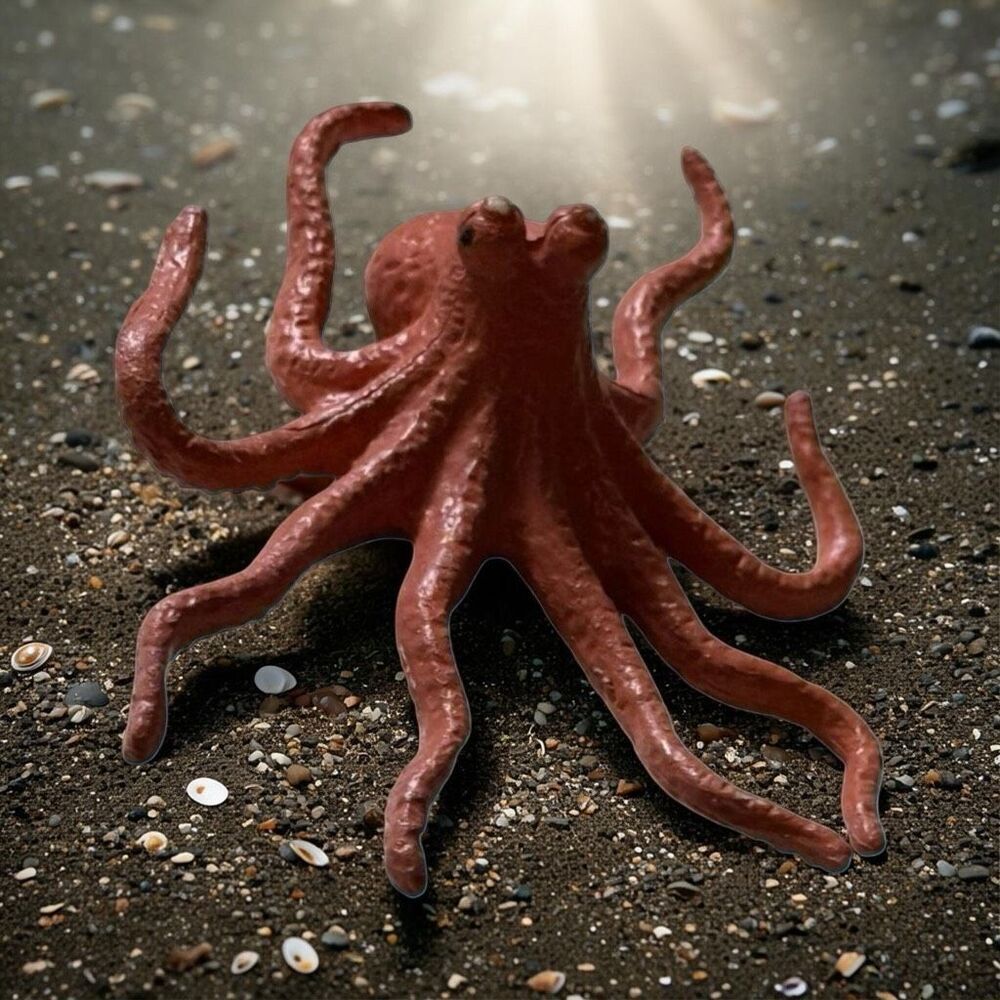Vintage PVC Coral Octopus by BBCP INC 5.5” A3